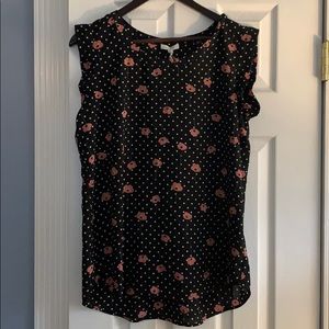 Black and pink floral blouse